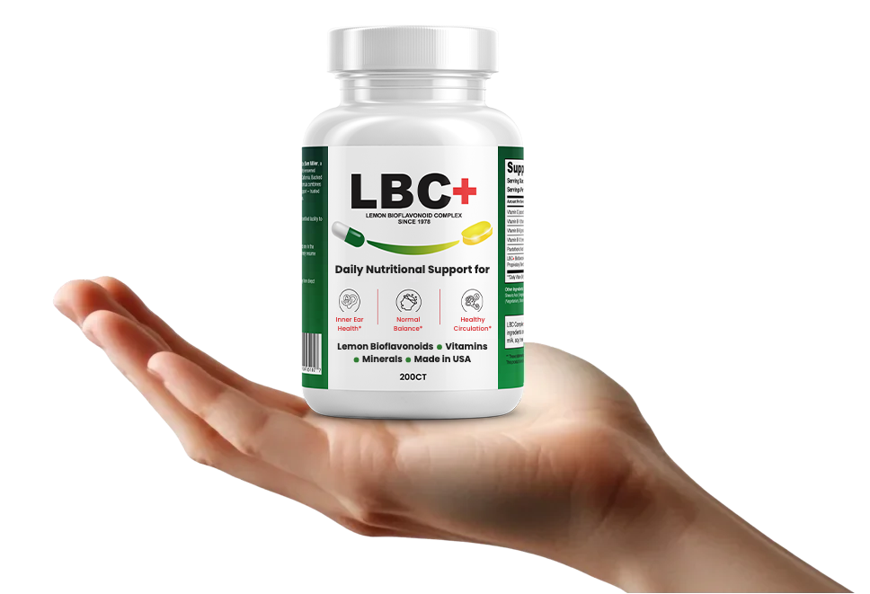 Hand holding a bottle of LBC Complex+